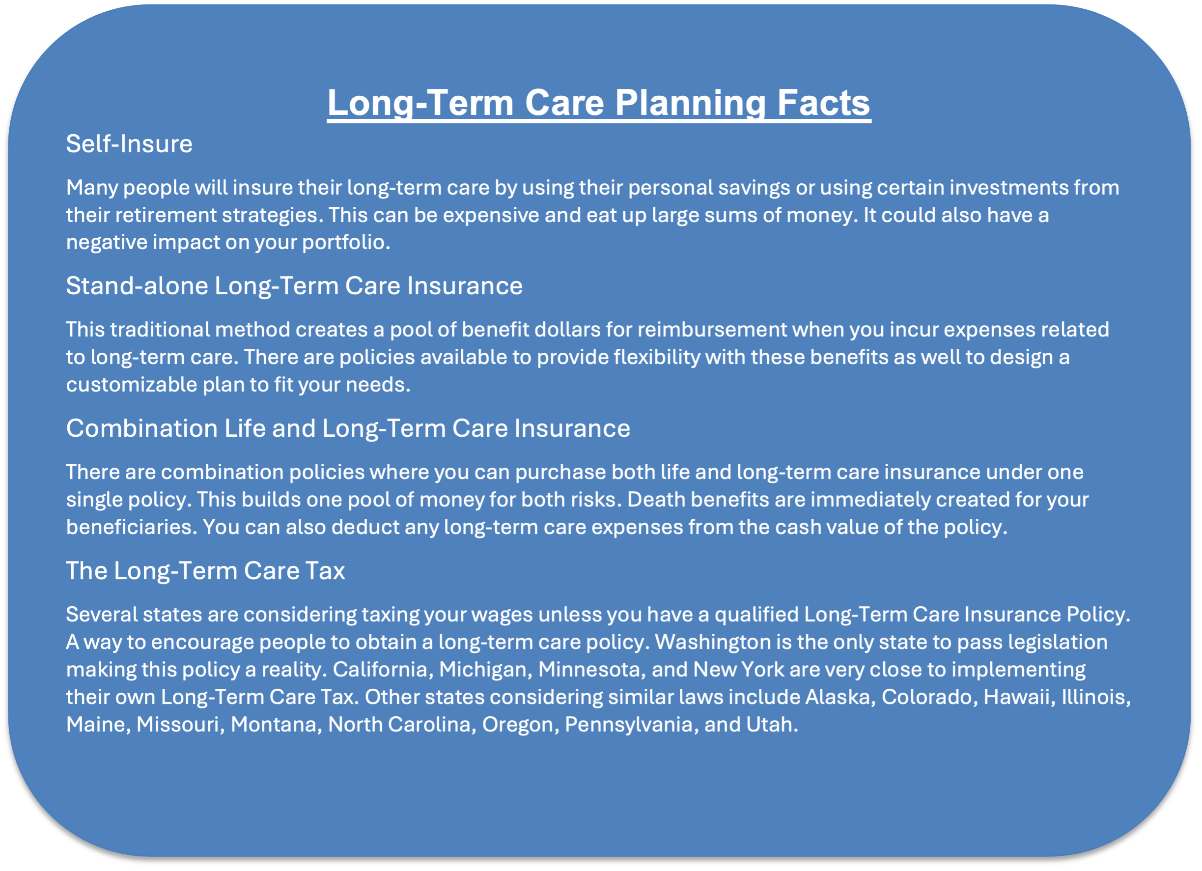 long term care planning facts